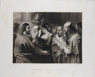 Bromley William – podle Rubense, The Woman taken in Adultery, původní lept, 1813