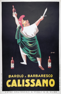Maga, Ateliér Giuseppe Magagnoli – Barolo e Barbaresco Calissano, reklamní plakát, barevná litografie, po 1920