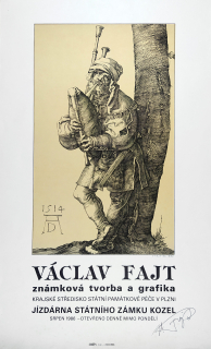 Fajt Václav – signovaný plakát k vlastní výstavě známkové tvorby a grafiky, ofset, 1986