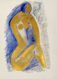 Wielgus Jindřich – Ženský akt, malba pastelem, 1982