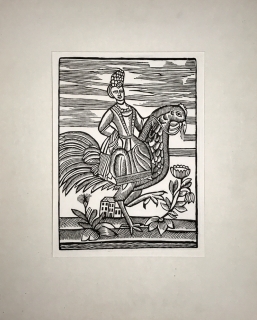 Lidový dřevoryt – z původního štočku, ca 1930, grafický list