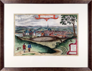 Polná – Georg Braun, Franz Hogenberg, Hufnagel G., původní staře kolorovaný mědiryt, veduta, 1617