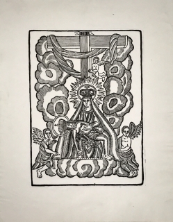 Lidový dřevoryt – z původního štočku, ca 1930, grafický list