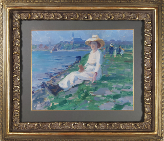 Jelínek Josef – Pod Vyšehradem, olej na kartonu, 1912