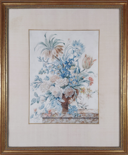Drepper H. – Květinové zátiší, biedermeier, malba akvarelem na papíře, 1759