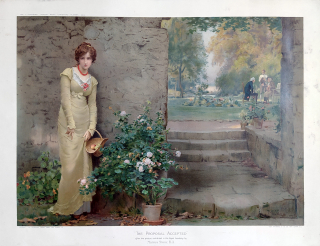 Stone Marcus – The Proposal Accepted, velkoformátová barevná chromolitografie, 1905