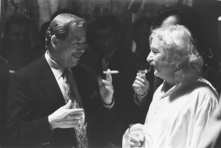 Rysová Hana – Václav Havel a Ladislav Smoljak, autorská fotografie, nedatováno