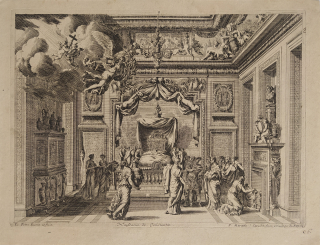 Lepautre Jean – Narození Konstantina, původní lept, 1667