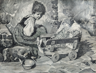 Heinelt P. – Děti, původní perokresba, 1911