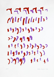 Ságlová Zorka – Bez názvu, původní barevná litografie, číslováno 32/90, 1997