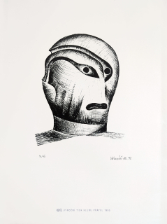 Chlupáč Miloslav – Hlava, původní litografie, číslováno 18/45, 1994