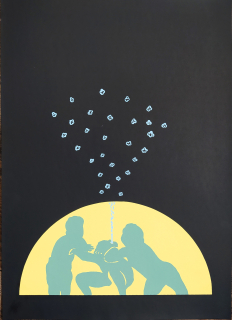 David Jiří – Vodotrysk, serigrafie, číslováno 49/100, 1990
