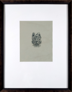 Toussaint Henri-Charles – Maskaron, původní litografie, ca 1900