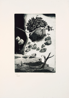 Pileček Jindřich – Vzdušné koráby, původní lept, č. 44/200, 1997