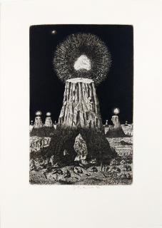 Pileček Jindřich – PF 1997 Aleš Nevečeřal s rodinou, původní lept, 1996