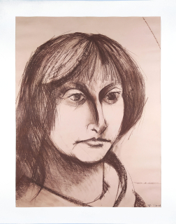 David Jiří – Bez názvu, (Zdena), kresba rudkou, 1976
