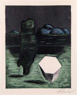 Šíma Josef – Krystal, původní barevný dřevoryt, 1935