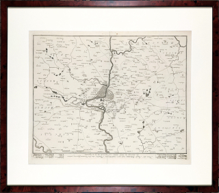 Praha a okolí – Peter Schenk, původní mědiryt, ca 1760