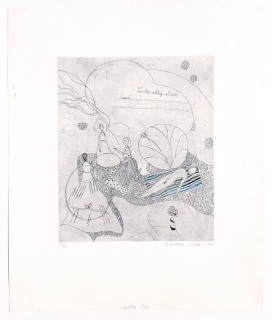 Černá Kateřina – Velký strom, kolorovaný lept, číslováno 15/40, 1985