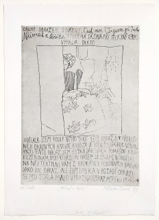 Černá Kateřina – Návrat z Paříže, str. 11, list z knihy: Mé obrazy I., lept, AT, 1984