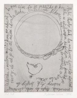Černá Kateřina – Dopis č. 4, lept, autorský tisk, 1982