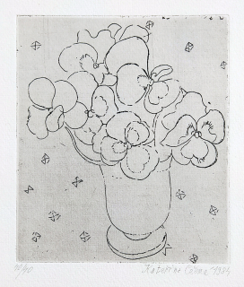 Černá Kateřina – Macešky, lept, číslováno 40/40, 1984