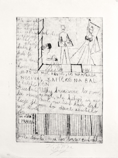 Černá Kateřina – Rozkošný světle plavý knírek, lept, 1977