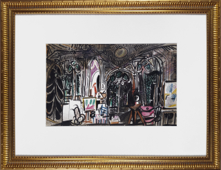 Picasso Pablo – Atelier „La Californie“, Cannes, barevná litografie, 1955
