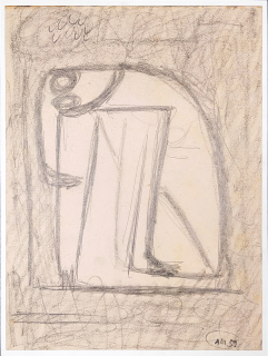 Málek Antonín – Milosrdný samaritán, kresba tužkou, 1959