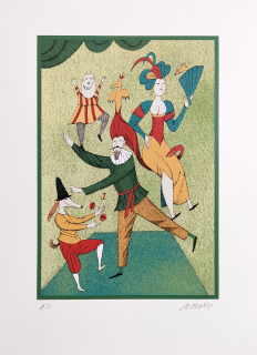 Born Adolf – Varieté, signovaná barevná serigrafie, autorský tisk, ca 2010