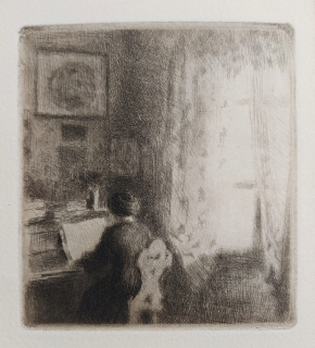 Švabinský Max – U klavíru, původní lept, 1907