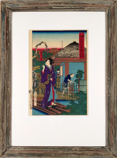 Kunichika Toyohara – Kráska, ze série Třicet šest restaurací v novém Tokiu, barevný dřevoryt, 1878