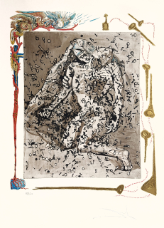 Dalí Salvador – Pieta, z cyklu L'Apocalypse de Saint Jean, původní litografie se zlatým potiskem, 1961