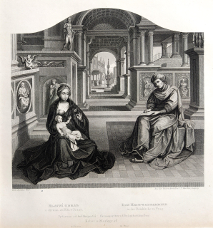 Praha – Hlavní obraz v Chrámu sv. Víta, Adolf Fesca, původní oceloryt, 1860