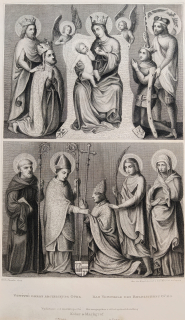 Praha – NG, Votivní obraz Jana Očka z Vlašimi, Adolf Fesca, původní oceloryt, 1860
