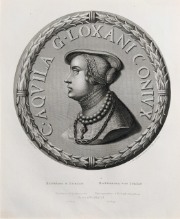 Kateřina Lokšanská z Lokšan – J. V. Hellich, původní oceloryt, 1860