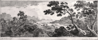 Pérelle Gabriel – Romantická krajina, původní lept, ca 1650