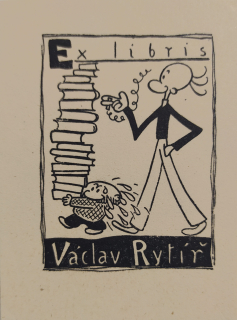 Sekora Ondřej – Ex libris Václav Rytíř, zinkografie, 1934