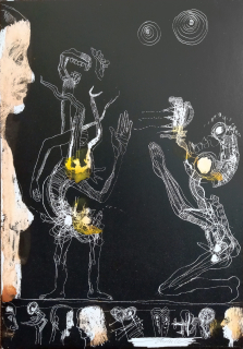 Anderle Jiří – Rozhovory v čase, kolorovaná litografie, 1995