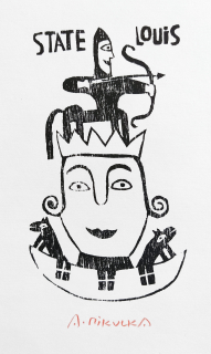 Mikulka Alois – State Louis, signovaný linoryt, 1973
