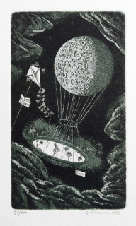 Pileček Jindřich – Ex libris M. Nesvěra, původní lept, č. 95/100, 2001