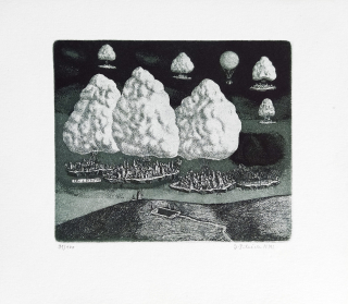 Pileček Jindřich – Ex libris J. Šťastný, původní lept, č. 91/100, 2001