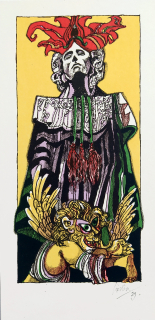 Liesler Josef – Bez názvu, původní barevná litografie, 1989