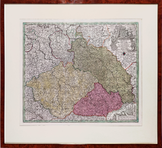 Čechy, Morava, Slezsko a Lužice – Matthäus Seutter, staře kolorovaný původní mědiryt, ca 1740