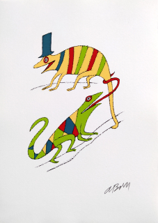 Born Adolf – Živočichopis, signovaná barevná serigrafie, 2014