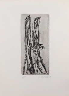 Válová Jitka – Figury v pohybu, původní suchá jehla, autorský tisk, 1975
