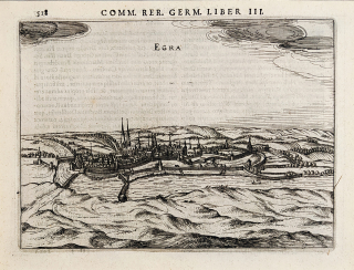 Cheb – Petrus Bertius, původní mědiryt, 1616