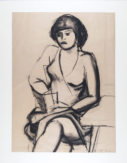 David Jiří – Zdena, studie ženy, kresba uhlem, 1976