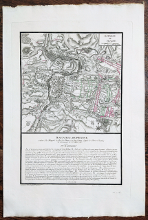 Praha – Obléhání města, H. H. Coentgen, staře kolorovaný původní mědiryt, 1757–1780