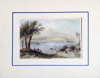 Bělehrad – Belgrade, E. Brandard, kolorovaný oceloryt, ca 1840